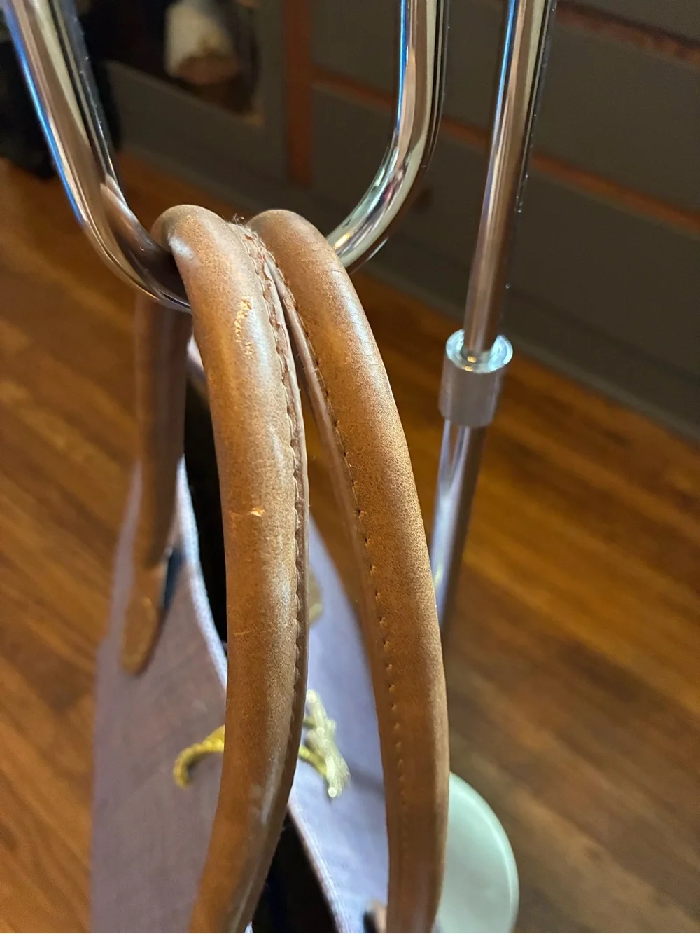 Lilly Pulitzer for Target Straw Lavender Tote with Brown Handles
